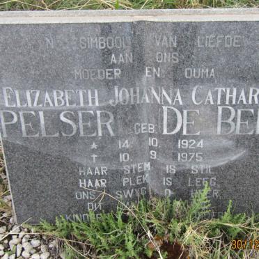 PELSER Elizabeth Johanna Catharina nee de BEER 1924-1975