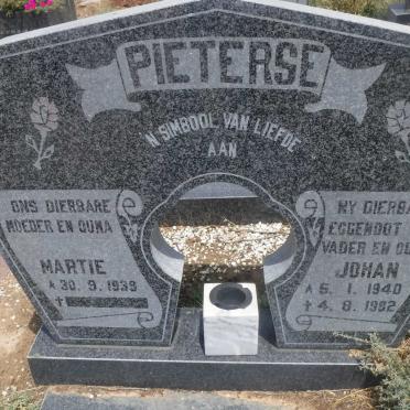PIETERSE Johan 1940-1992 &amp; Martie 1939-