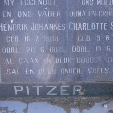 PITZER Hendrik Johannes 1908-1985 &amp; Charlotte Sophia 1911-1997