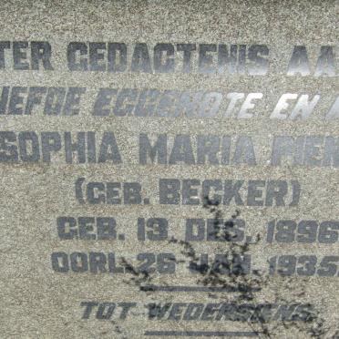 PIENAAR Sophia Maria nee BECKER 1896-1935