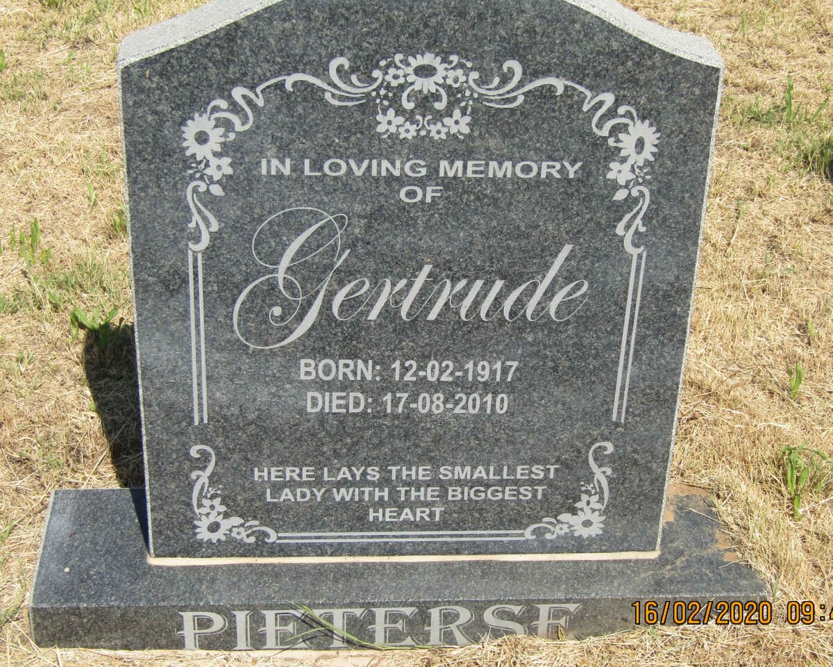 PIETERSE Gertrude 1917-2010