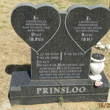 PRINSLOO R.P.G. 1935-2008 &amp; B.H. 1937-