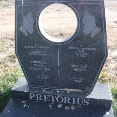 PRETORIUS Nicolaas Lodewyk 1928-2007 &amp; Cornelia Maria Margaretha 1921-2000