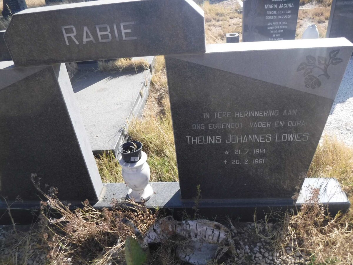 RABIE Theunis Johannes Lowies 1914-1981