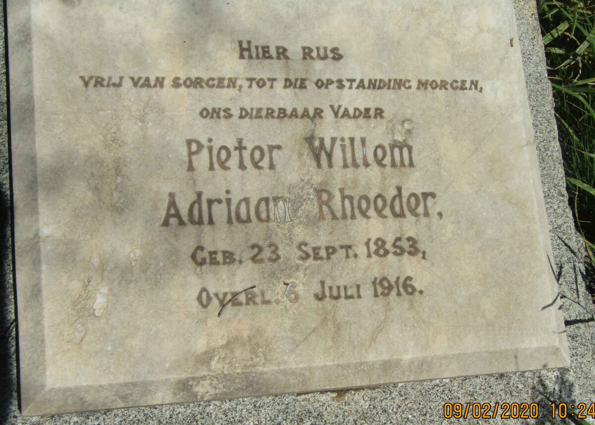 RHEEDER Pieter Willem Adriaan 1853-1916