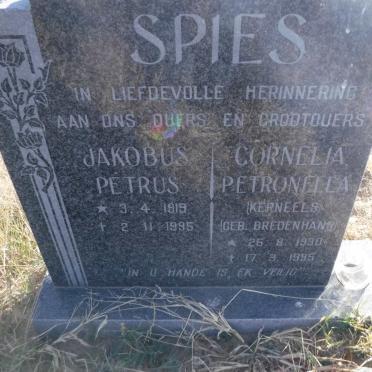 SPIES Jakobus Petrus 1919-1995 &amp; Cornelia Petronella BREDENHANN 1930-1995