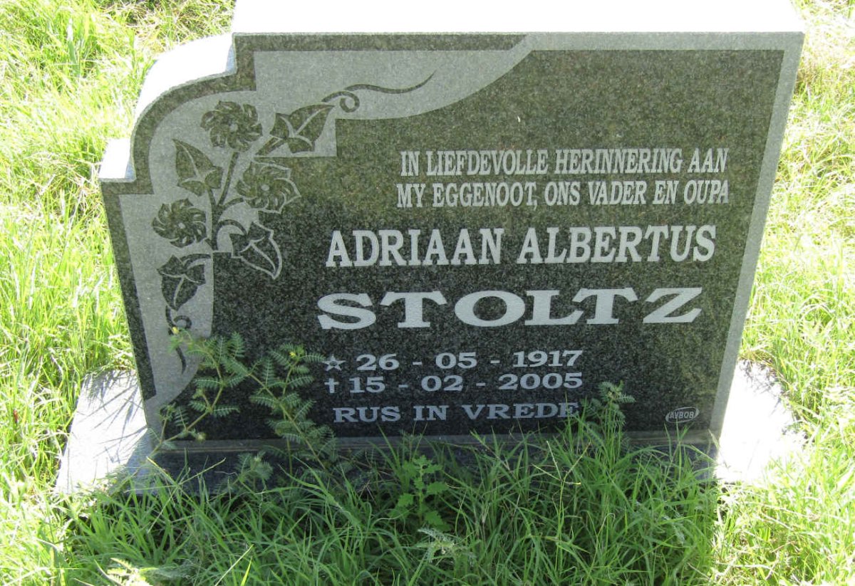 STOLTZ Adriaan Albertus 1917-2005