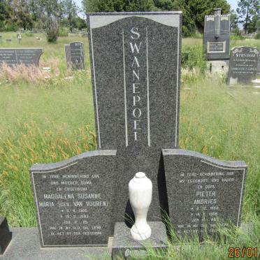 SWANEPOEL Pieter Andries 1899-1966 &amp; Magdalena Susanne Maria VAN VUUREN 1906-1983
