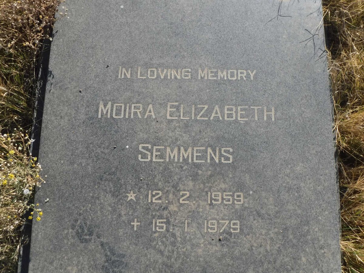 SEMMENS Moira Elizabeth 1959-1979