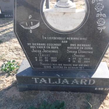 TALJAARD Jacob Jochemus 1933-2001 &amp; Sylvia Dorothia 1936-2004