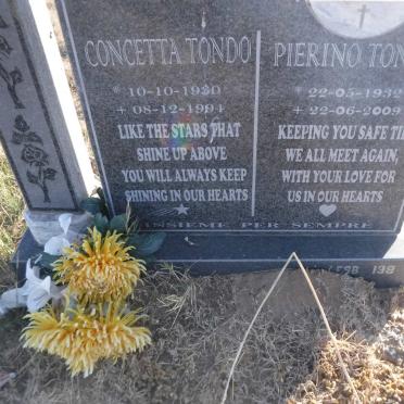 TONDO Pierino 1932-2009 &amp; Concetta 1930-1994