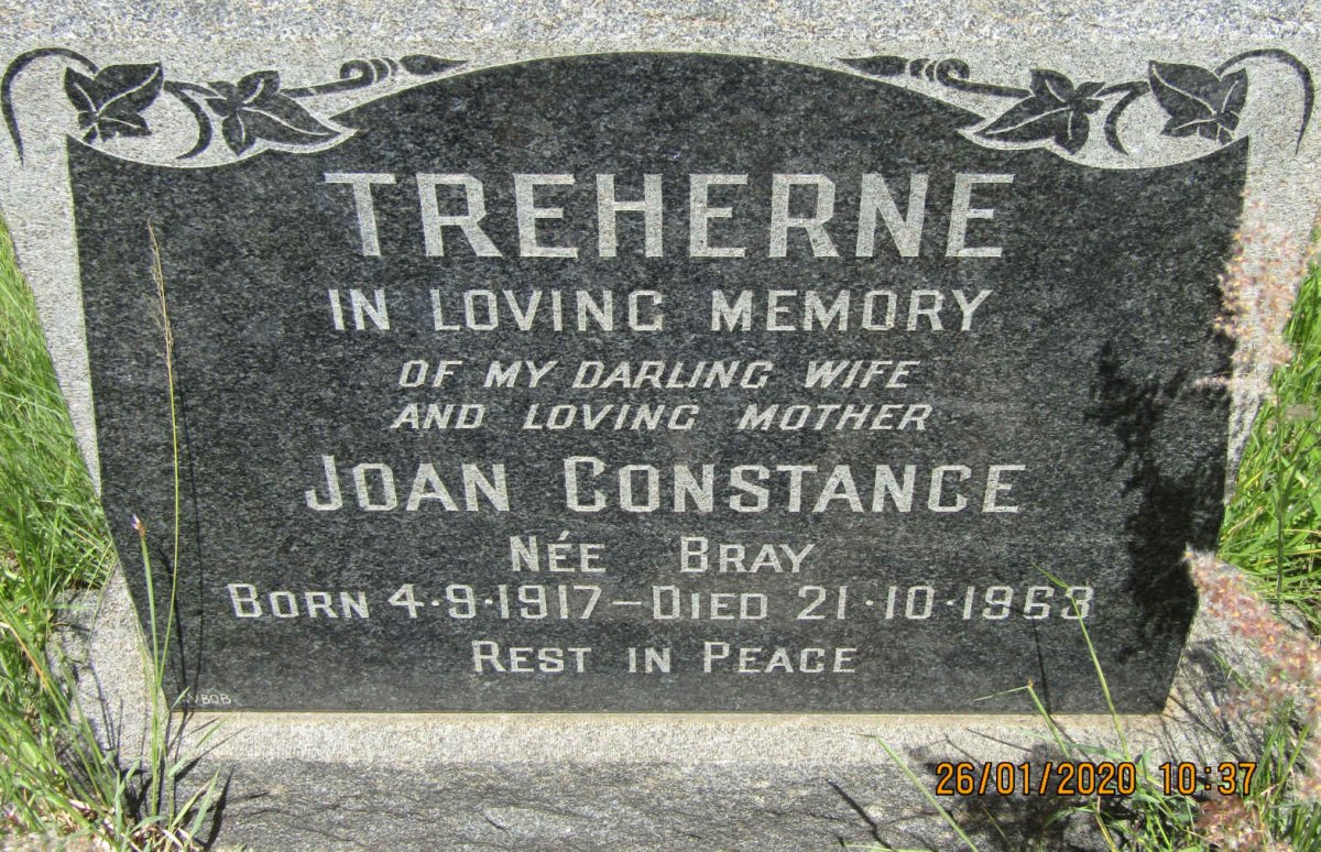 TREHERNE Joan Constance nee BRAY 1917-1963