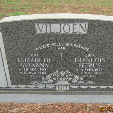 VILJOEN Francois Petrus 1901-1973 &amp; Elizabeth Suzanna 1903-1982
