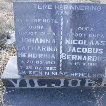 VILJOEN Nicolaas Jacobus Bernardus 1916-  &amp; Johanna Catharina Hendrina 1913-1993