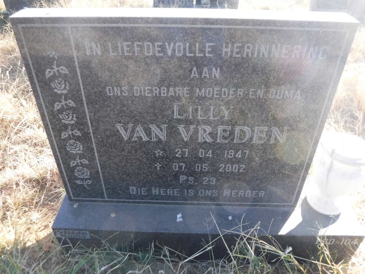 VREDEN Lilly, van 1947-2002
