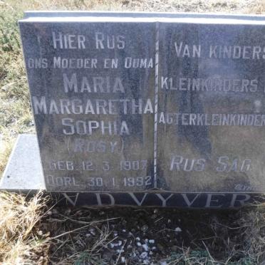 VYVER Maria Margaretha Sophia, v.d. 1907-1992
