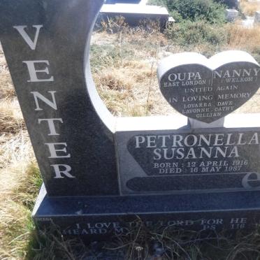 VENTER Petronella Susanna 1916-1987