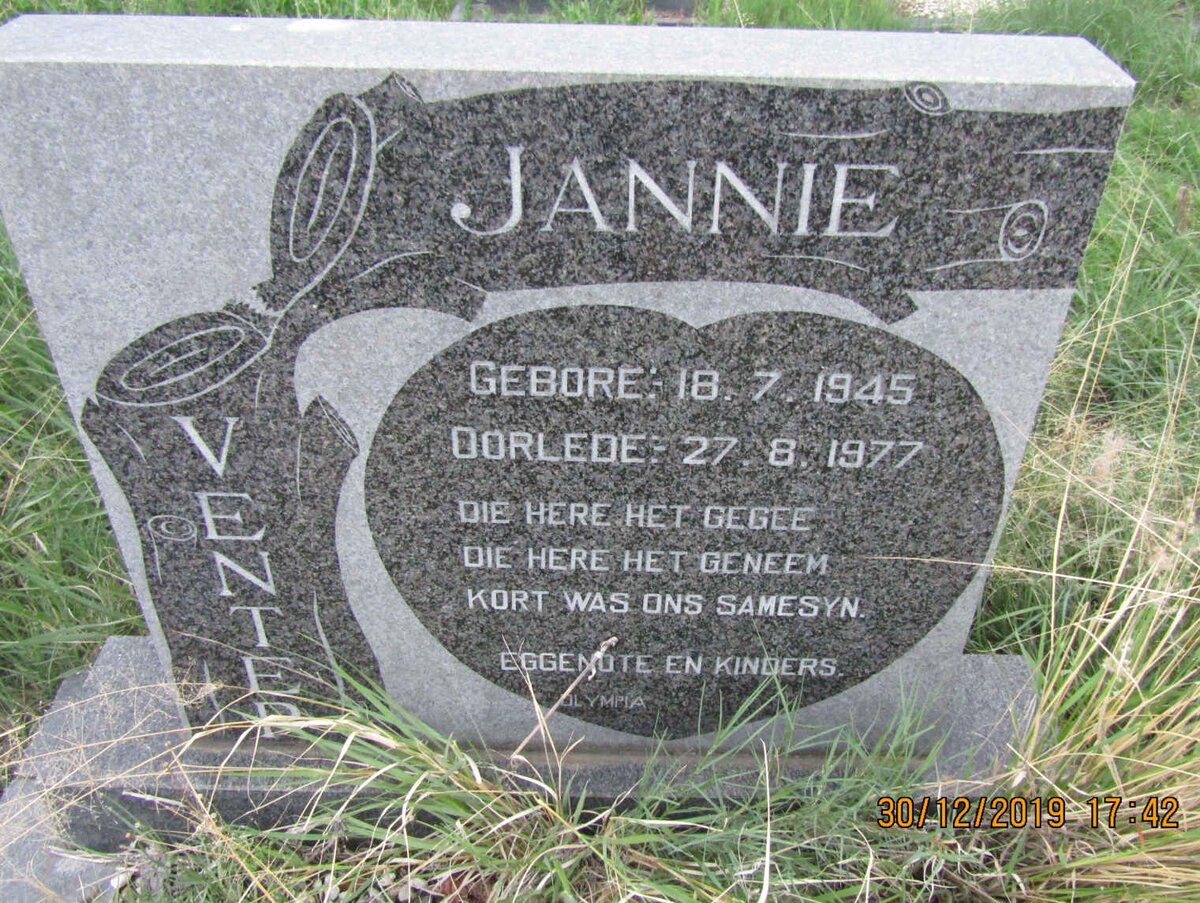 VENTER Jannie 1945-1977