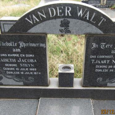 WALT Tjaart Nicolaas, van der 1883-1972 &amp; Elizabeth Jacoba STEYN 1888-1974