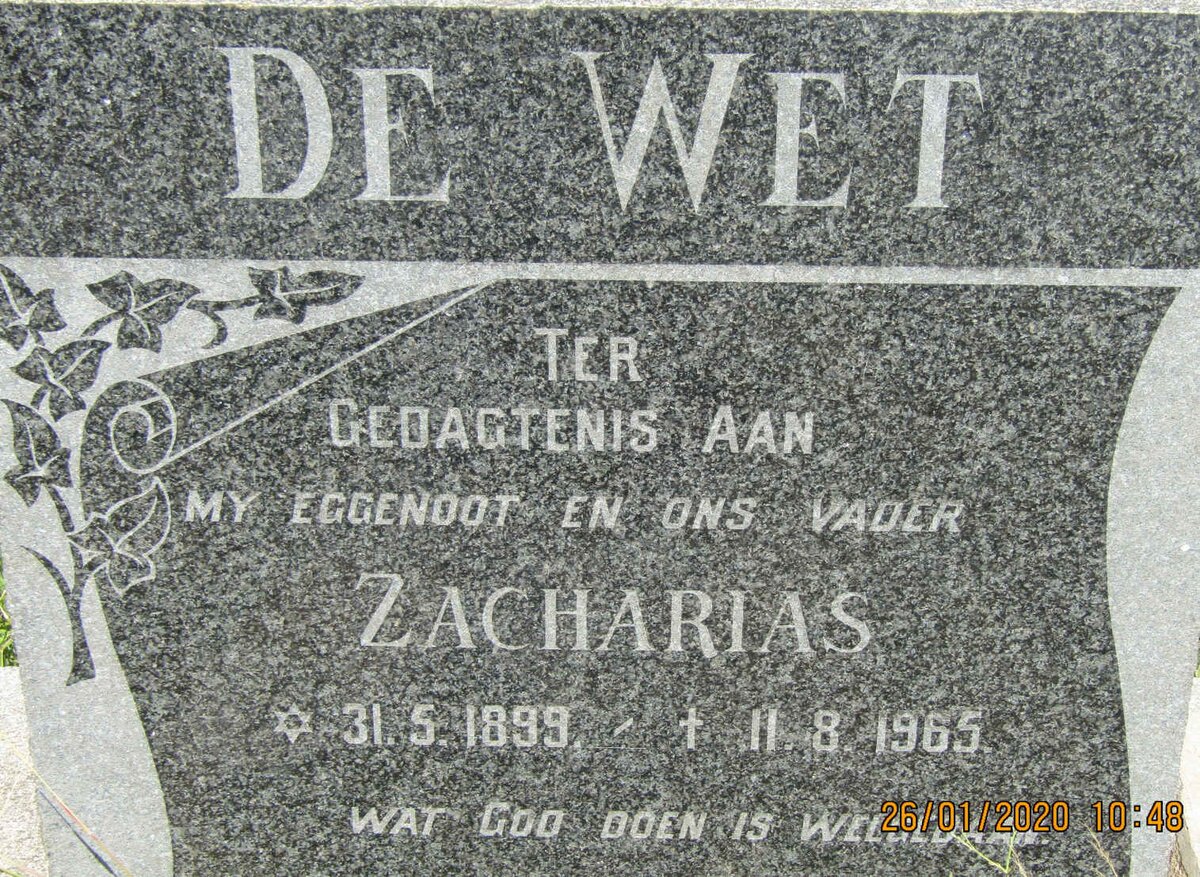 WET Zacharias, de 1899-1965