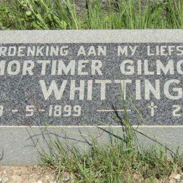 WHITTING Mortimer Gilmour 1899-1967 &amp; Lavina Jacoba KRUGER 1906-1966 