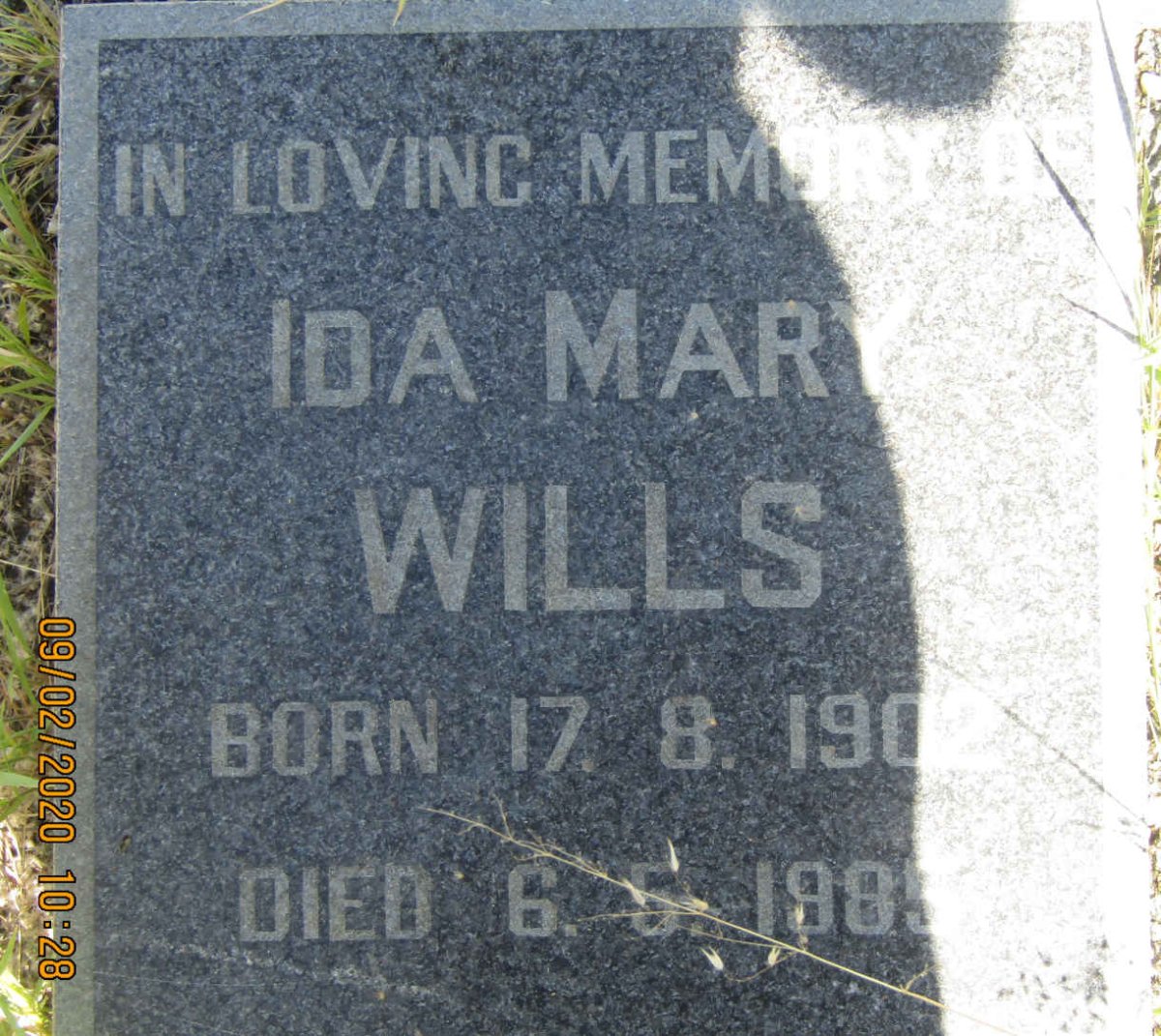 WILLS Ida Mary 1902-1985
