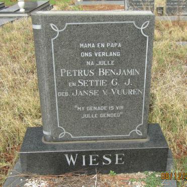 WIESE Petrus Benjamin &amp; G.J. JANSE VAN VUUREN