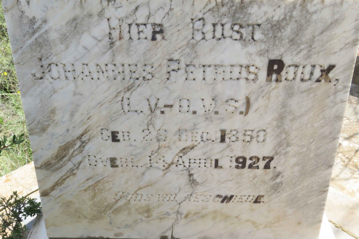 ROUX Johannes Petrus 1850-1927