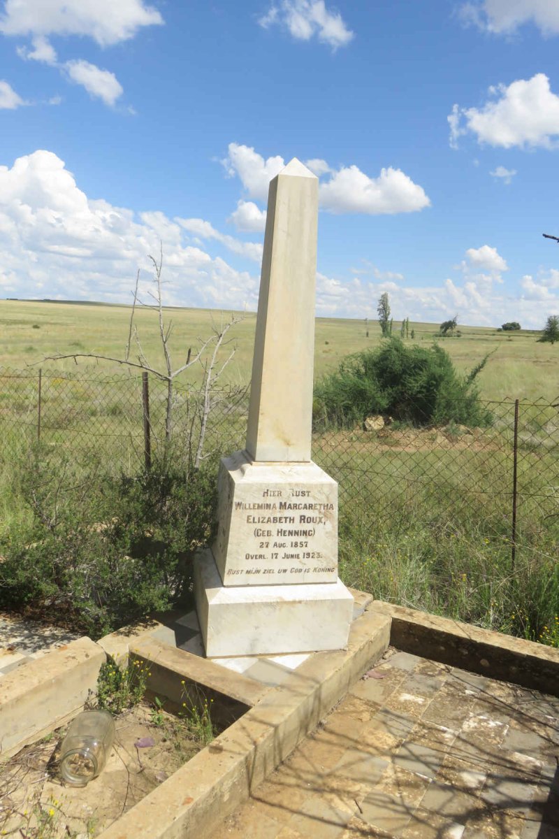 ROUX Willemina Margaretha Elizabeth nee HENNING 1857-1923