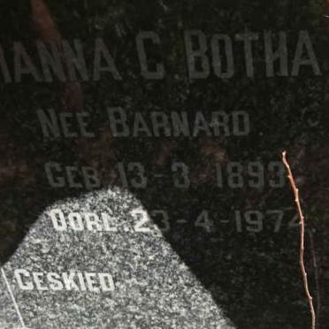 BOTHA Johan A. 1883-1959 &amp; Johanna C. BARNARD 1893-1974 