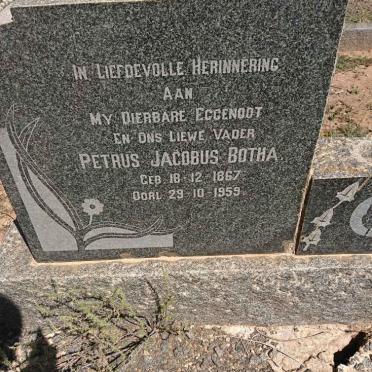 BOTHA Petrus Jacobus 1867-1959 &amp; Elizabeth Catharina FERREIRA 1886-1972