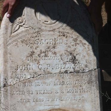 BECKER John G.P. -1887