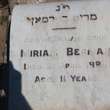 BERMAN Miriam -1929
