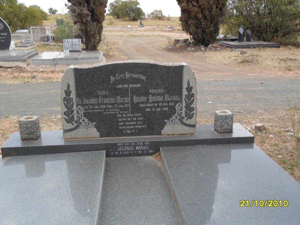 MARAIS Jacobus Francois 1868-1957 &amp; Hester Helena LE ROUX 1872-1948 :: MARAIS Jacobus 1891-1967