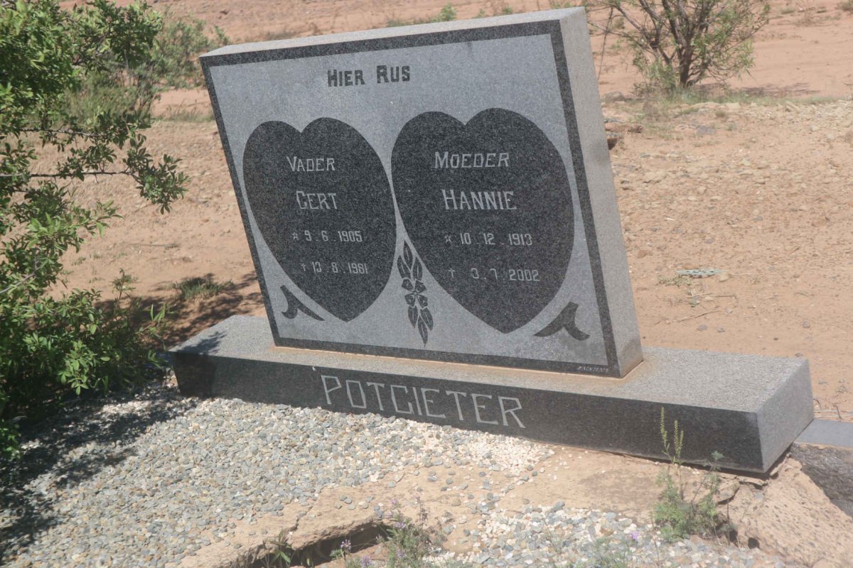 POTGIETER Gert 1905-1981 &amp; Hannie 1913-2002