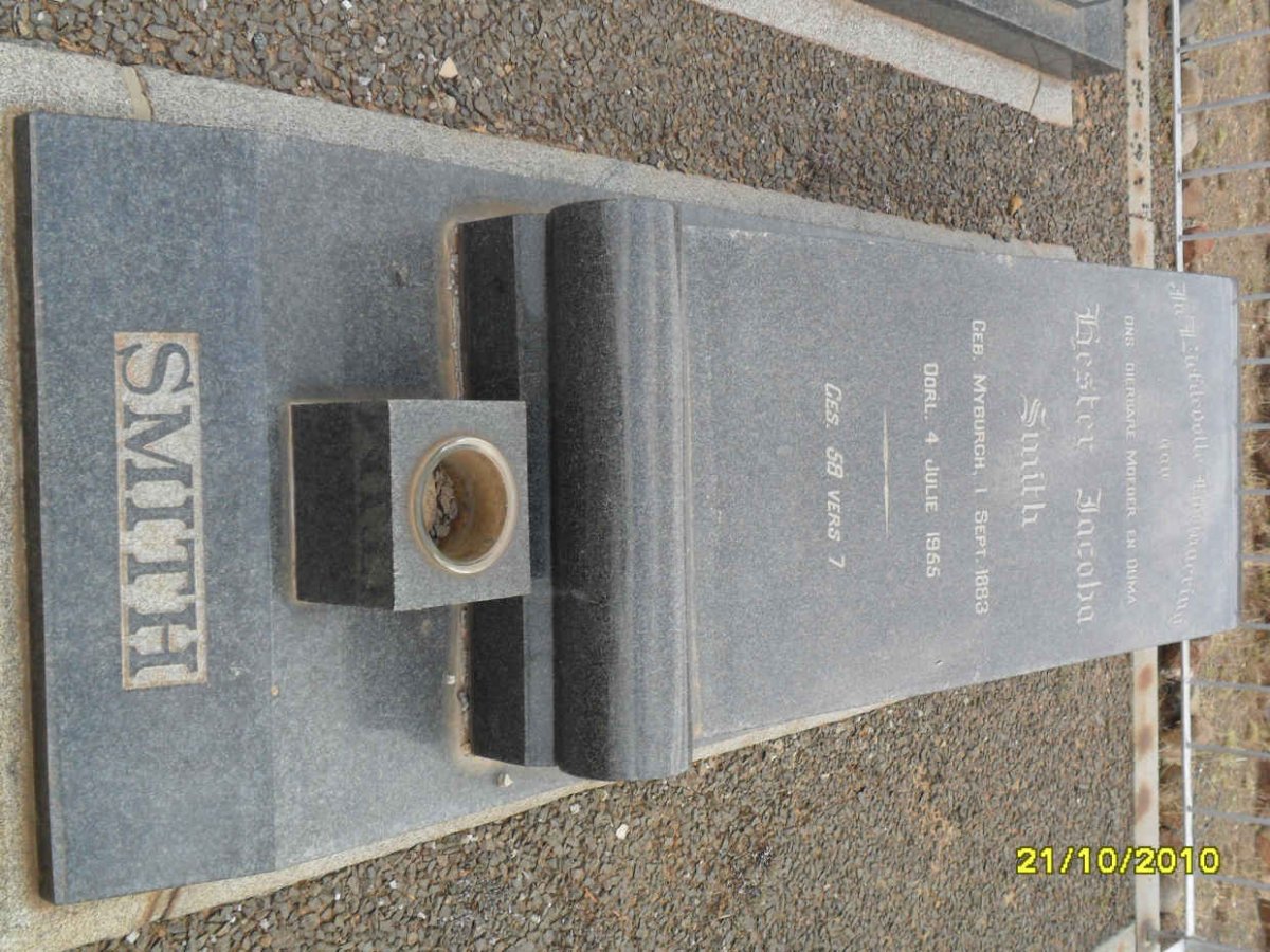 SMITH Hester Jacoba nee MYBURGH 1883-1955