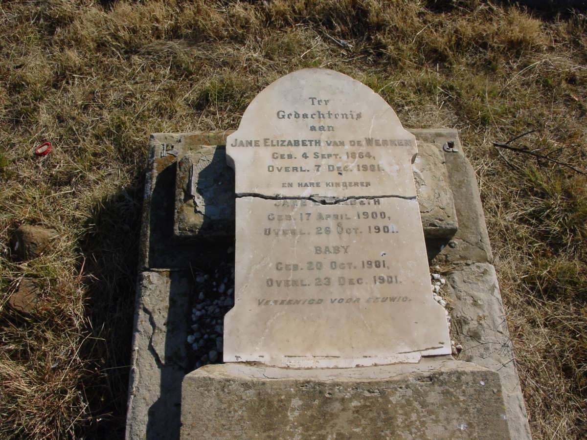 WERKEN Jane Elizabeth, van de 1864-1901 :: VAN DE WERKEN Jane Elizabeth 1900-1901 :: VAN DE WERKEN Baby 1901-1901