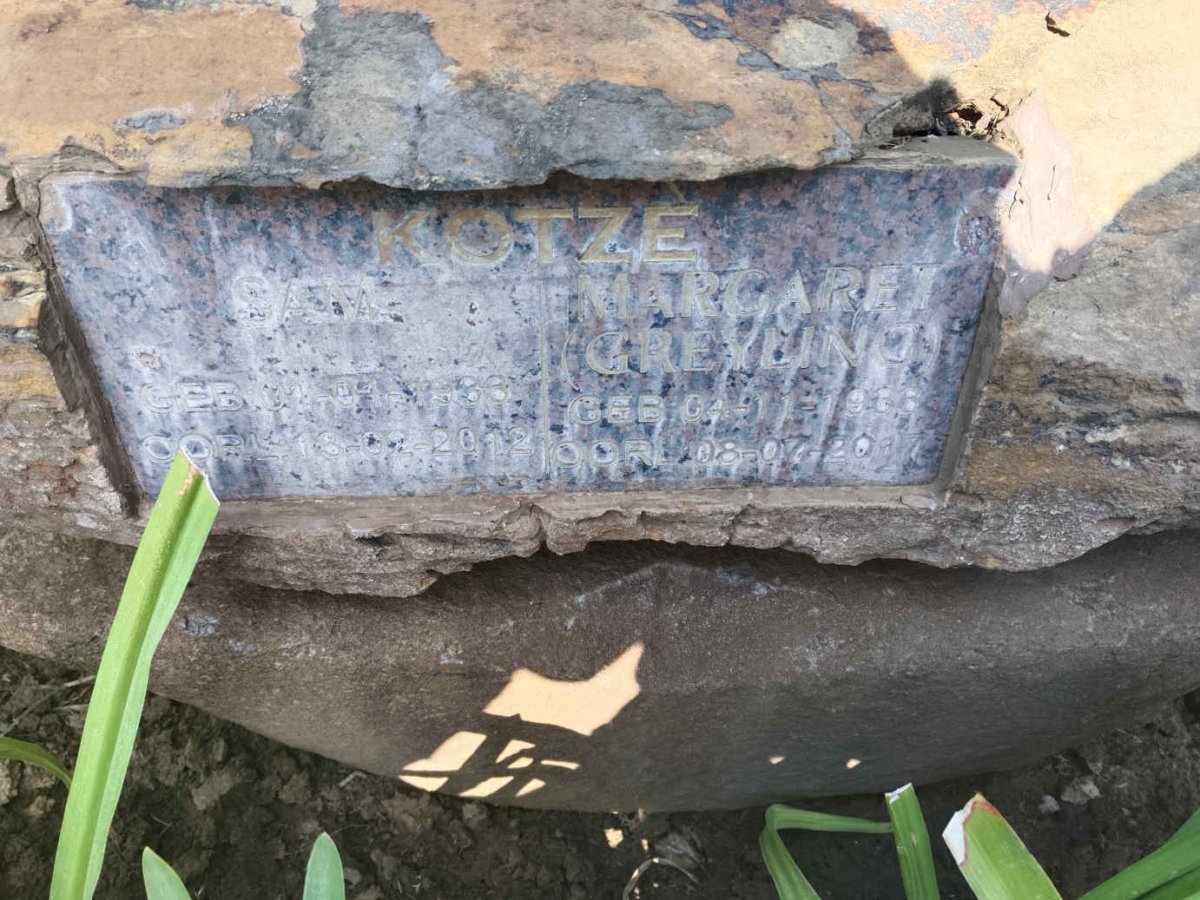KOTZE Sam 1988-2012 & Margaret GREYLING 1988-2017