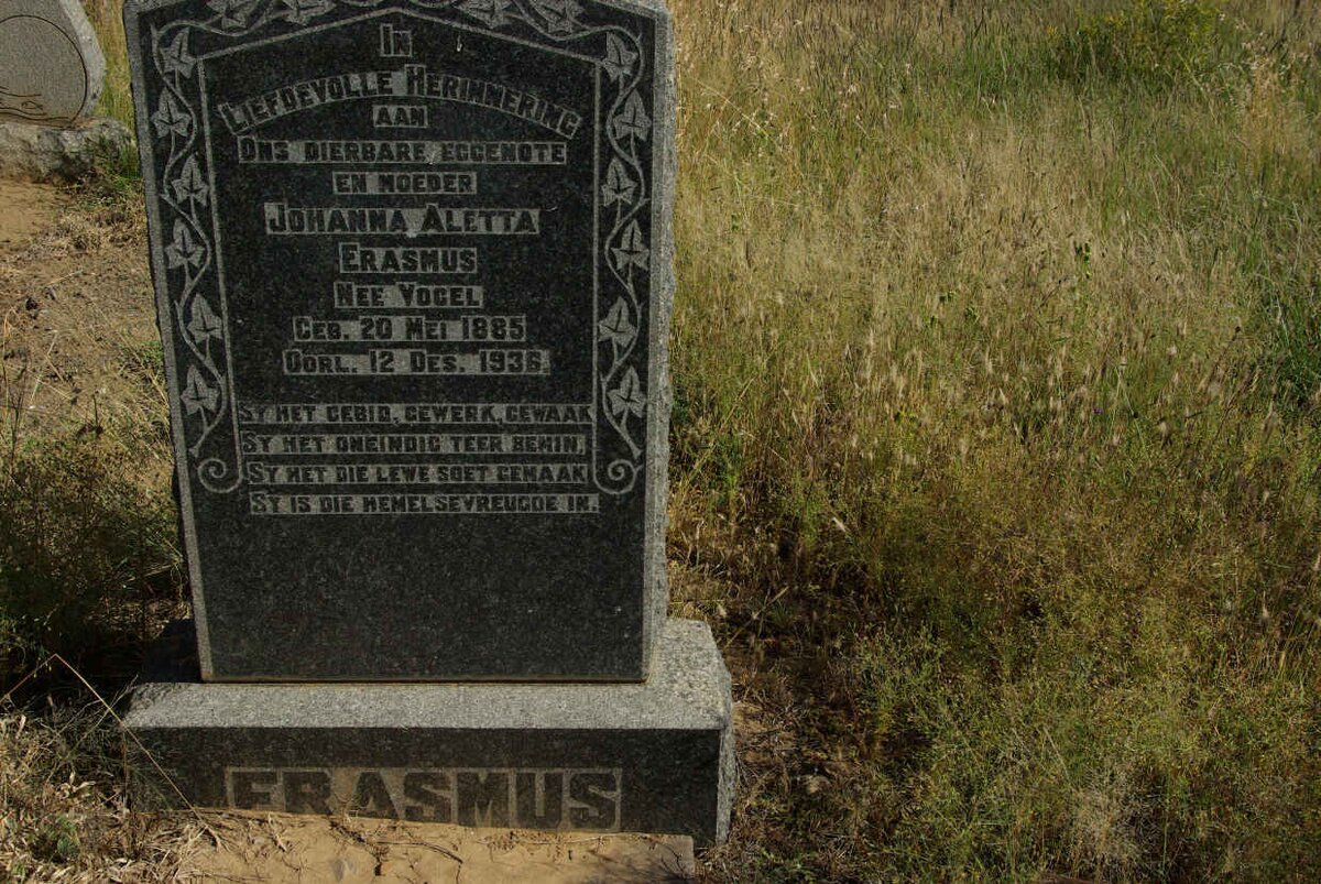 ERASMUS Johanna Aletta nee VOGEL 1885-1936