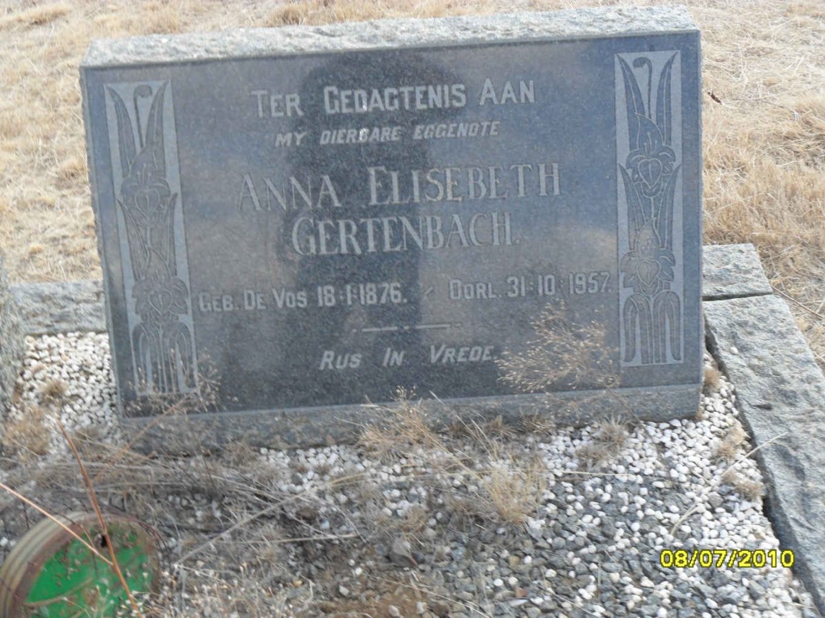 GERTENBACH Anna Elisebeth nee DE VOS 1876-1957