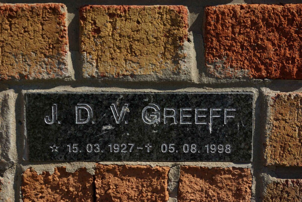 GREEFF J.D.V. 1927-1998