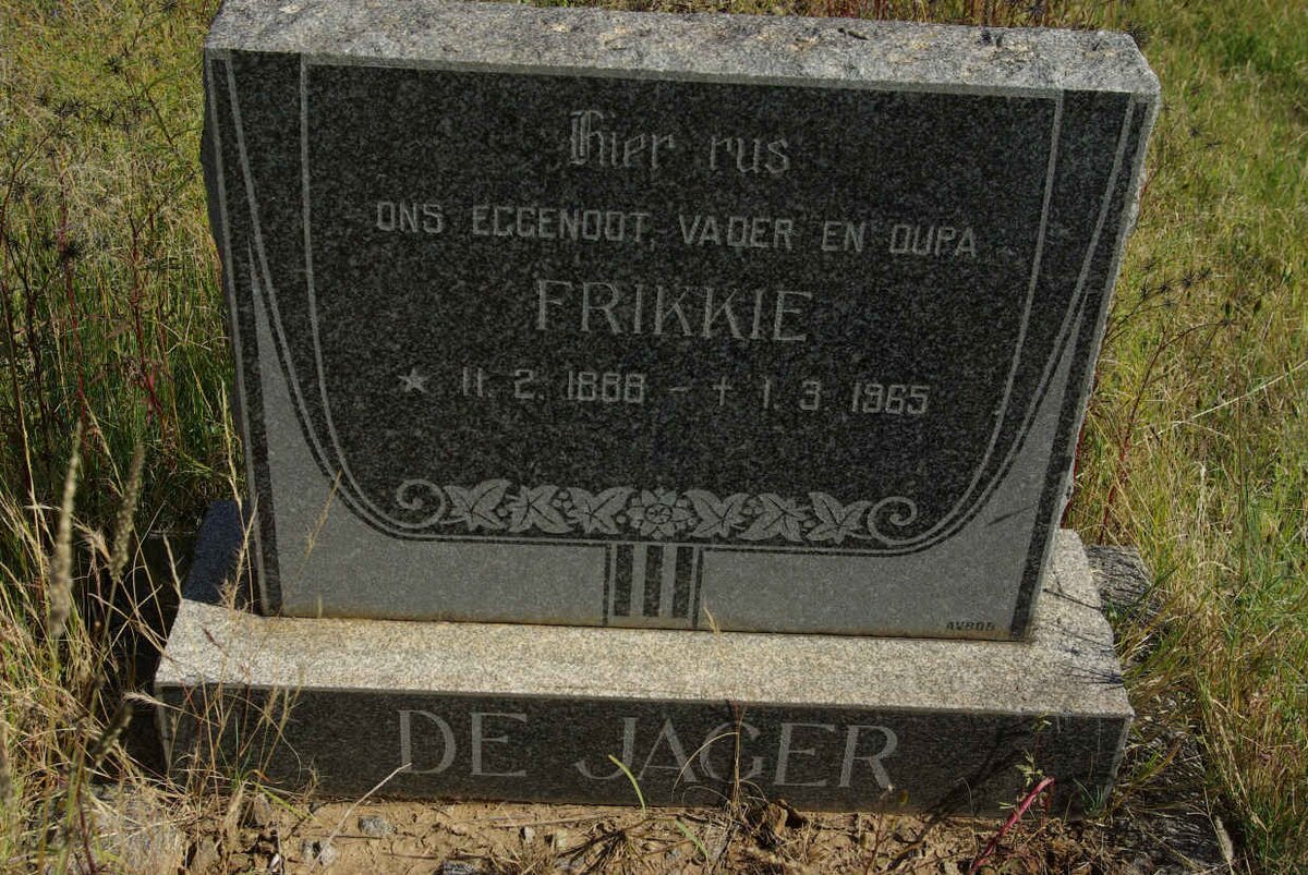 JAGER Frikkie, de 1888-1965