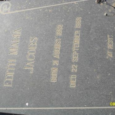 JACOBS Edith Maria 1892-1969