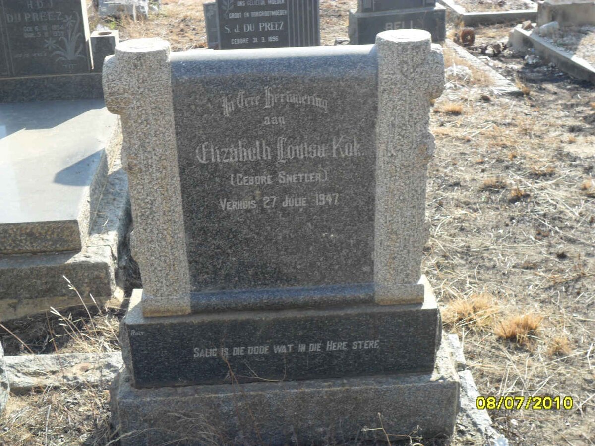 KOK Elizabeth Louisa nee SNETLER -1947