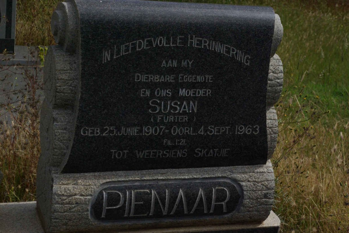 PIENAAR Susan nee FURTER 1907-1963