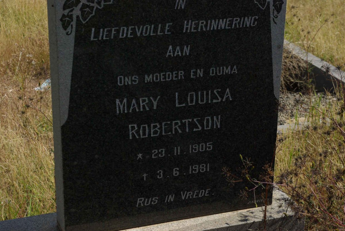 ROBERTSON Mary Louisa 1905-1981