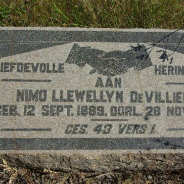 VILLIERS Nimo Llewellyn, de 1889-1938