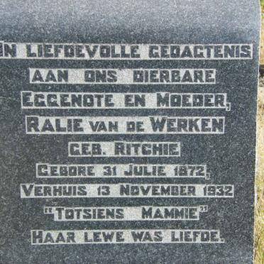 WERKEN Ralie, van de nee RITCHIE 1872-1932