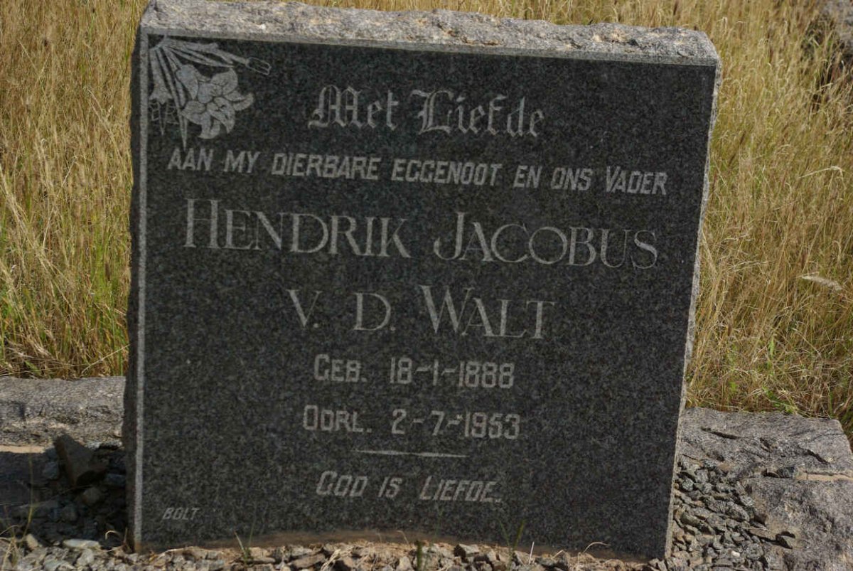 WALT Hendrik Jacobus, v.d. 1888-1953