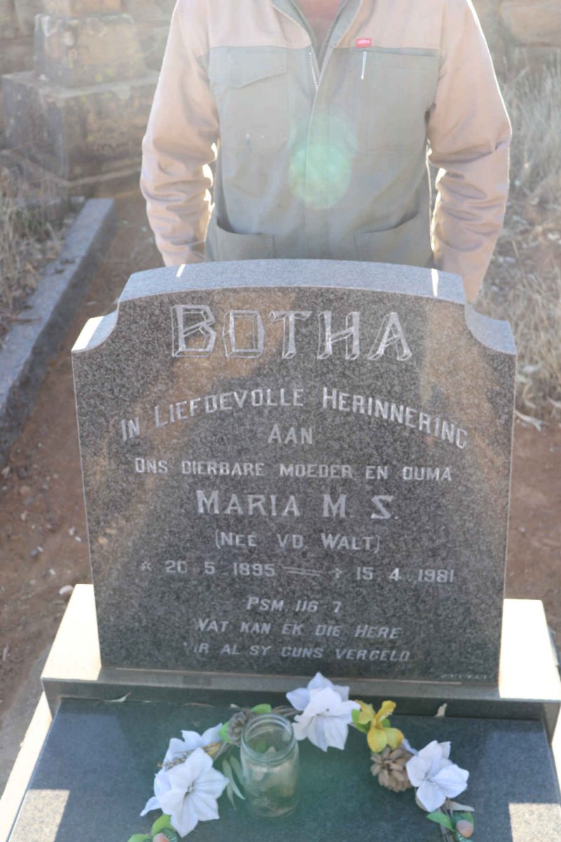 BOTHA Maria M.S. nee V.D. WALT 1895-1981